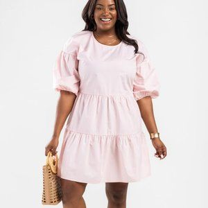 Francesca's Emely Tiered Babydoll Mini Dress Pink